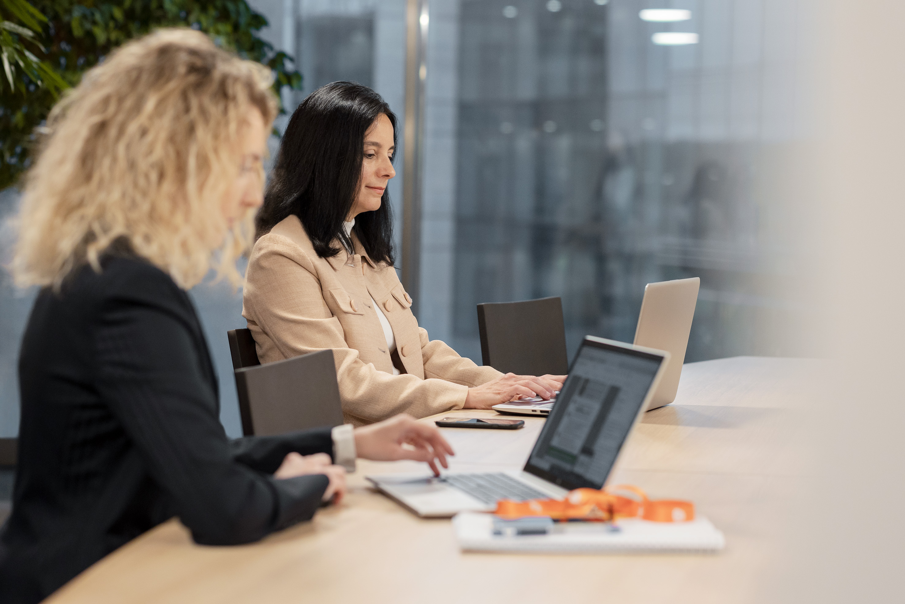 Business meeting with three people